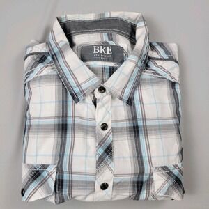 BKE Buckle Shirt Mens  XXL Plaid Pearl Snap Athletic Fit Long Sleeve Western